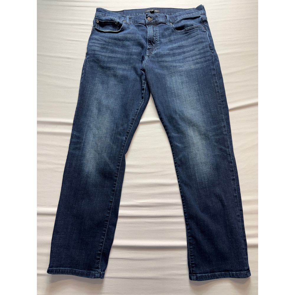 Lucky Brand Mens Straight Leg Dark Wash Stretch Denim Jeans Blue 34x30